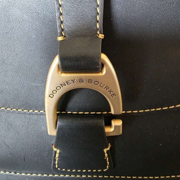 Dooney & Bourke Emerson Satchel/Crossbody Black Florentine Leather Gold Hardware - Picture 9 of 13